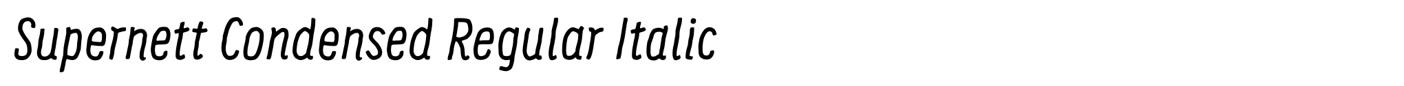 Supernett Condensed Regular Italic image